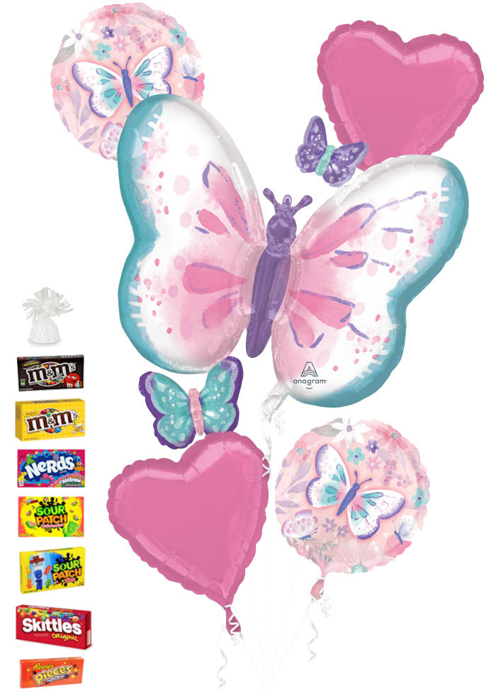 Flutter Butterfly Balloon & Candy Bundle – Colorado Springs Delivery