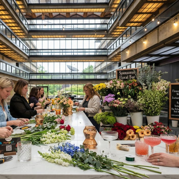 Spring Flower Arranging Workshop with Enchanted Blossoms at Bar Bella
