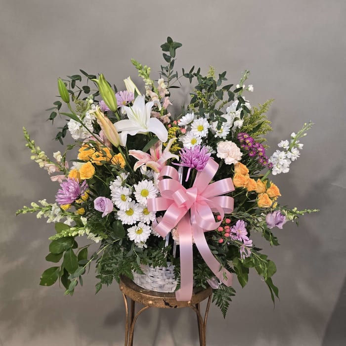 DESIGNER'S CHOICE PASTEL WICKER BASKET