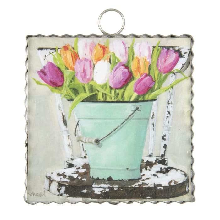 Mini Bucket of Tulips Print