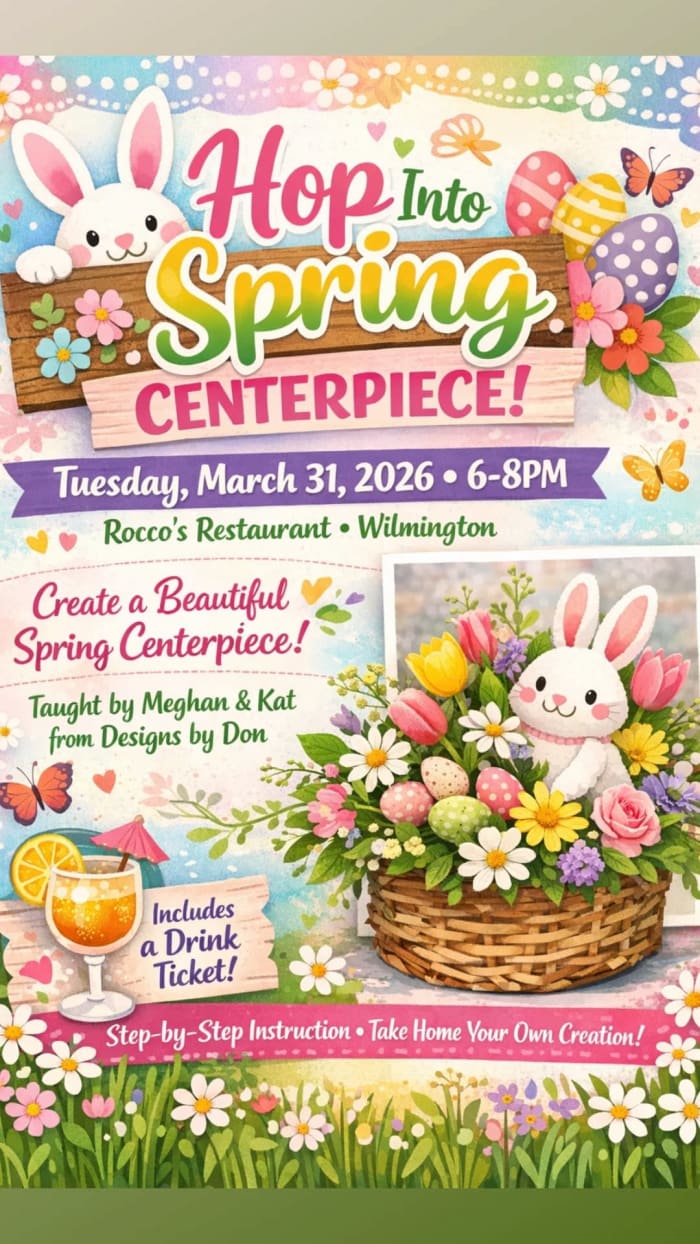 Hop Into Spring Centerpiece Work shop & Drink Ticket 3.31.2026 @Rocco's