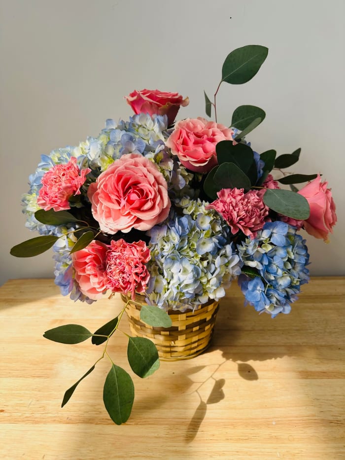 Hydrangea Basket Arrangement