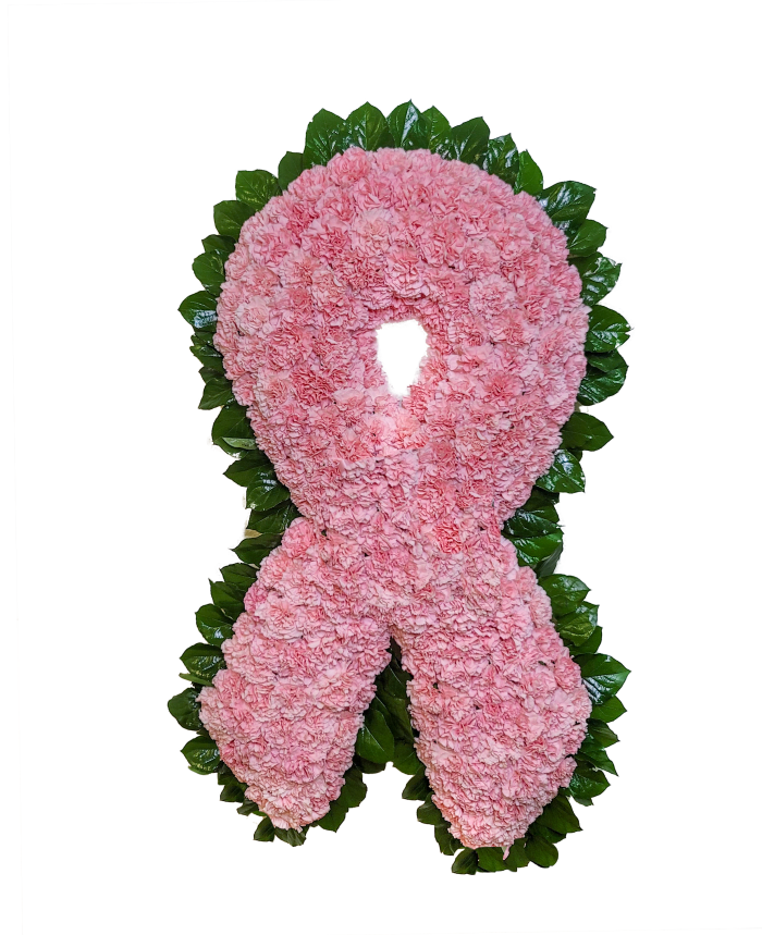 D-11 Lazo de cancer en claveles con cinta impresa