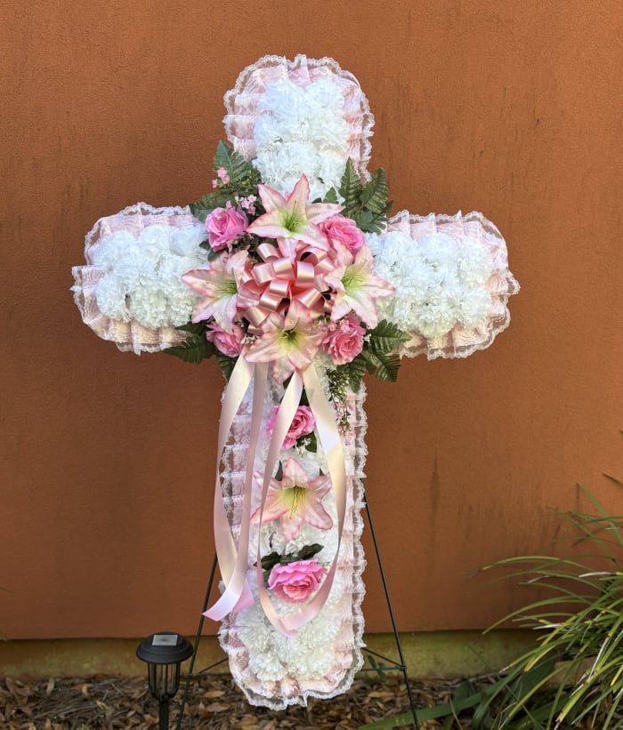 Pink Silk Cross