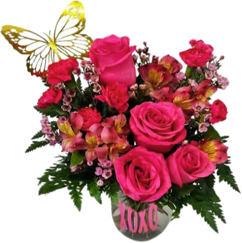 Blushing Butterfly Blooms V-1504