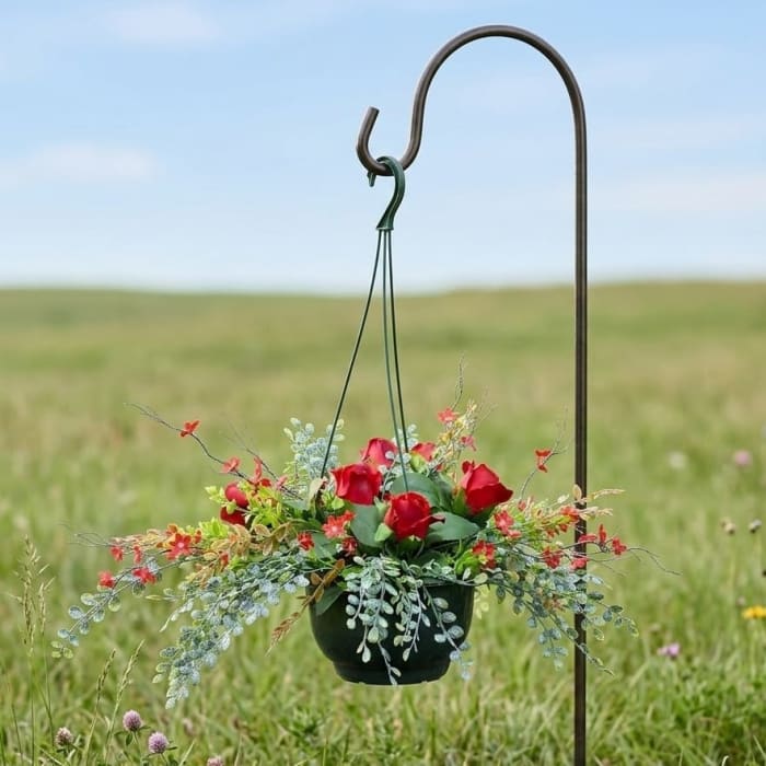 Cemetery Silk (Artificial) Hanging Basket