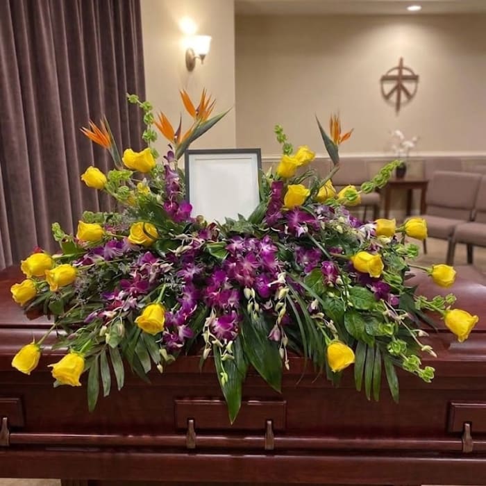 Tropical Tribute Casket Spray