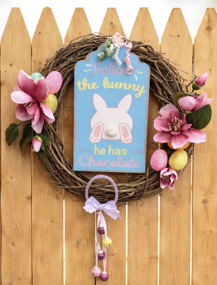Follow the Bunny Easter Wreath