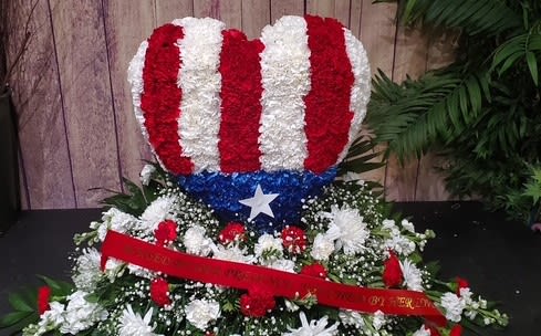 Puerto Rico Heart Casket Cover