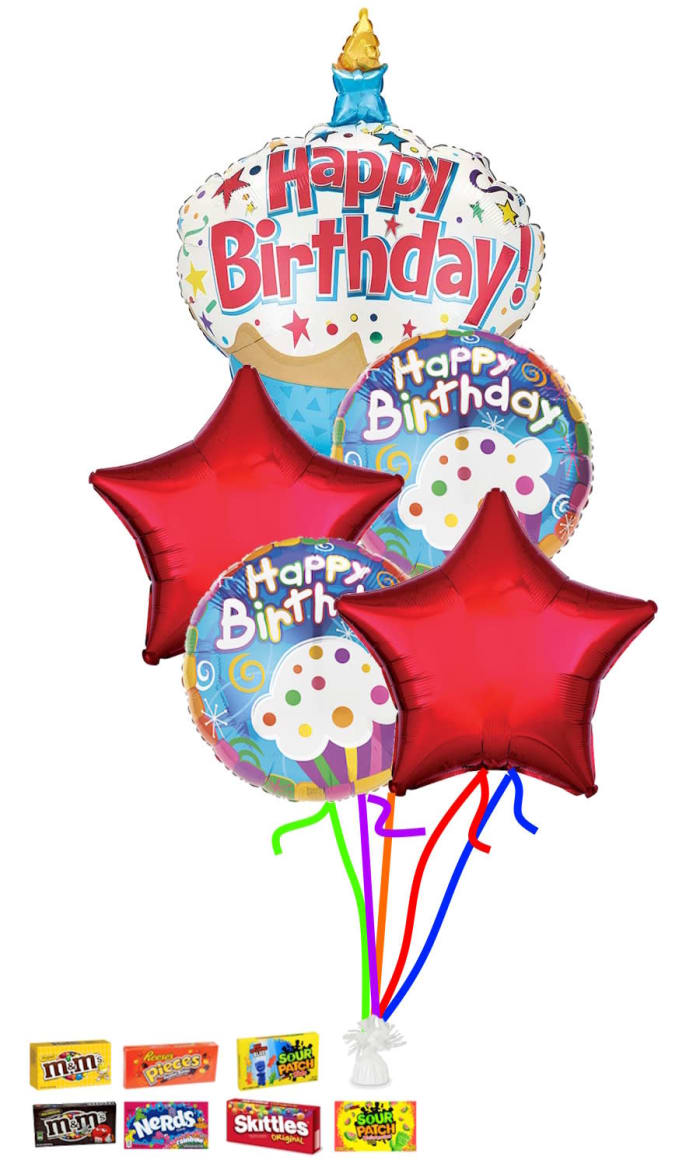 Happy Birthday Cupcake Balloon Bouquet – Colorado Springs Delivery