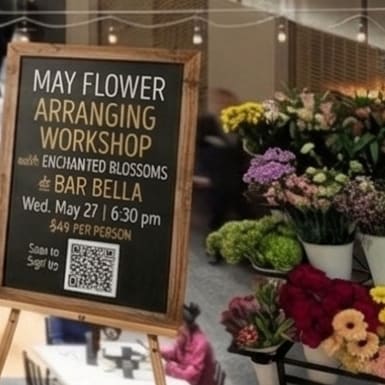 May Flower Arranging Workshop at Bar Bella