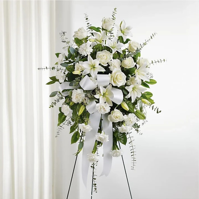 White Standing Funeral Spray