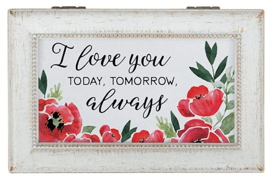 Music box off white with gold brush