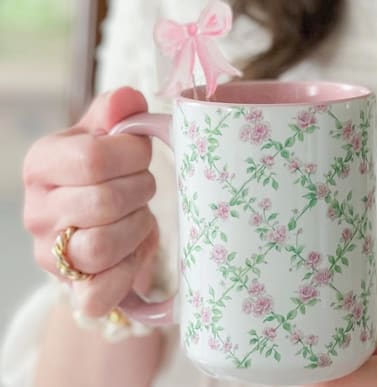 Primrose Trellis 15oz Tall Watercolor Mug