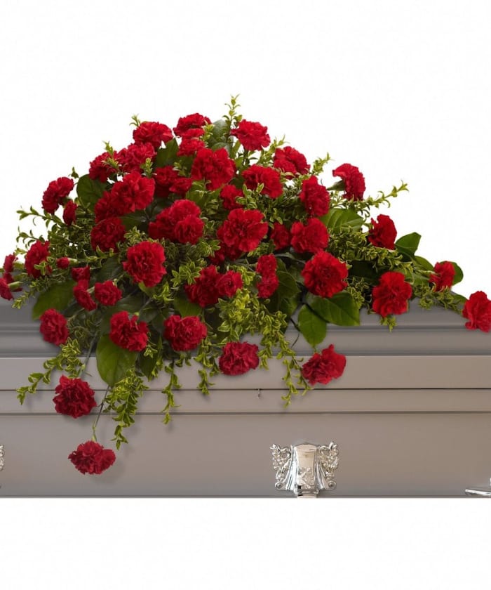 Everlasting Love Red Carnation Casket Spray