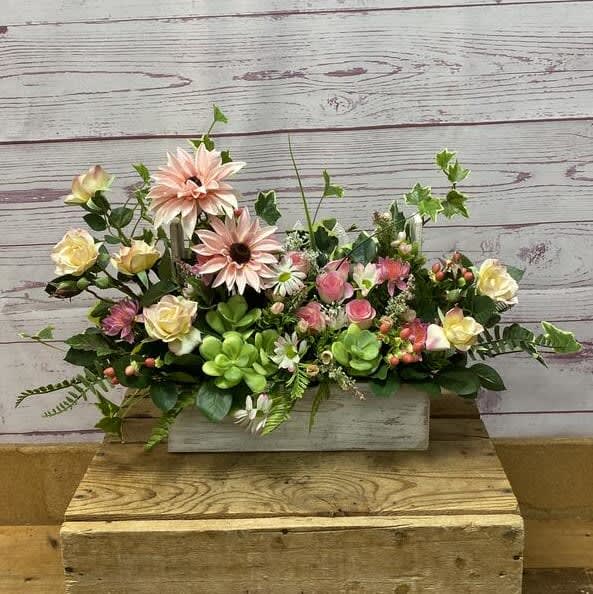 Blushing Meadow Silk (Artificial) Floral Arrangement