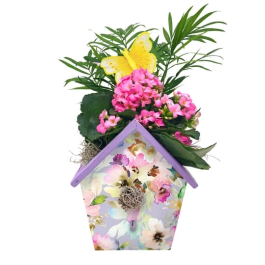 Madison Wood Birdhouse Planter
