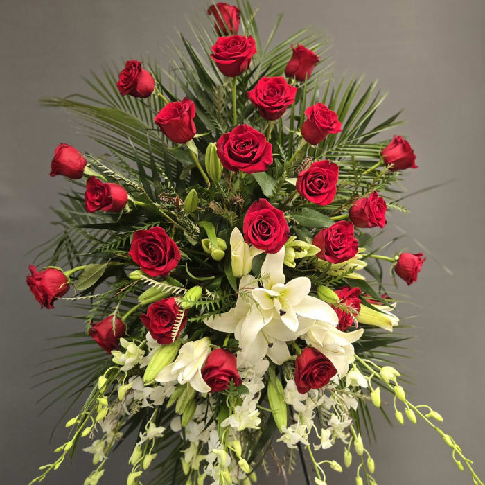 Lily Orchid and Rose Tribute Spray
