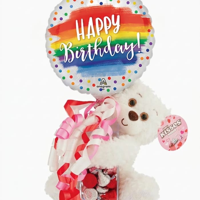 Hugs & Kisses Birthday Bear with Hershey Kisses
