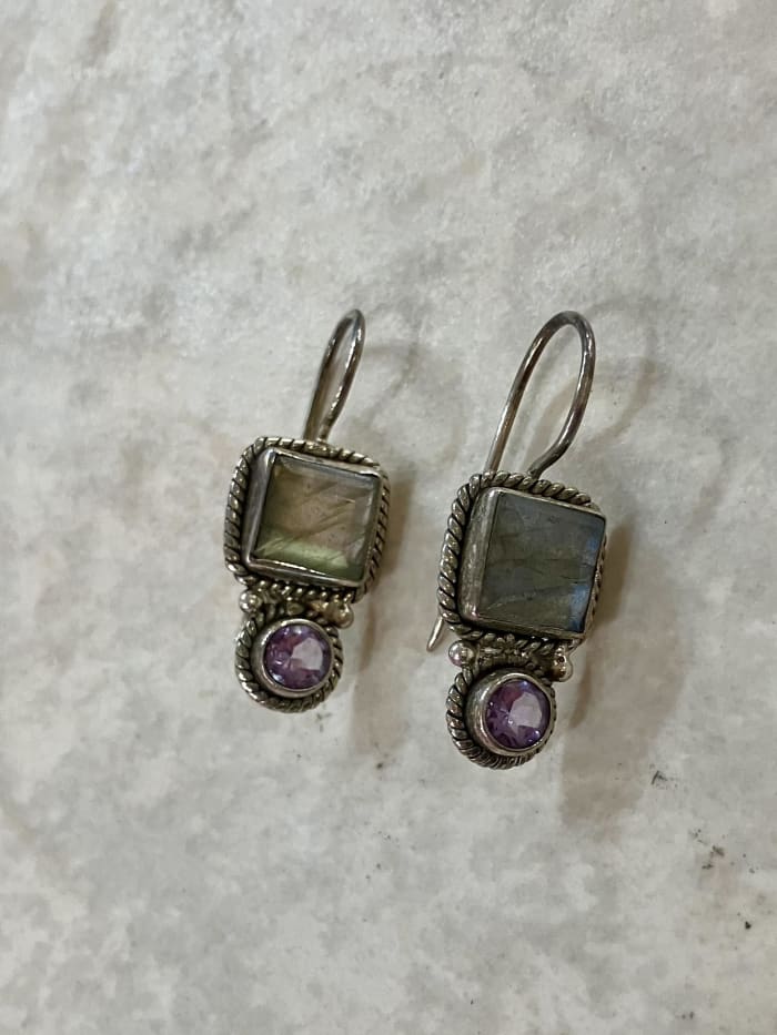 Sterling Silver Blue Quartz & Amethyst