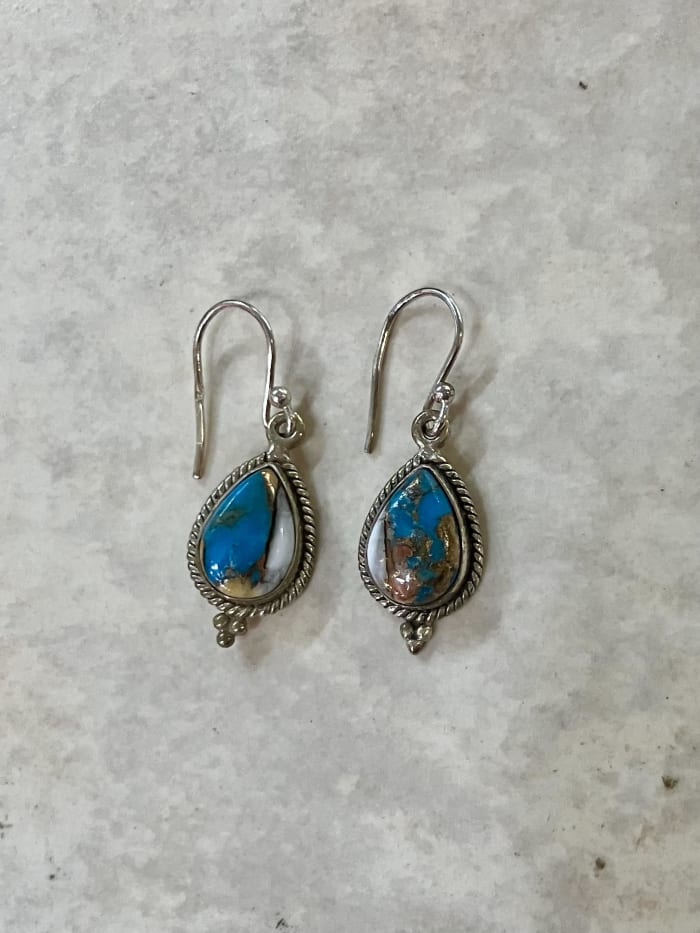 Oyster Copper Turquoise Sterling Silver