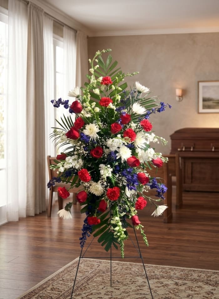 Red, White and Blue Standing Easel Spray