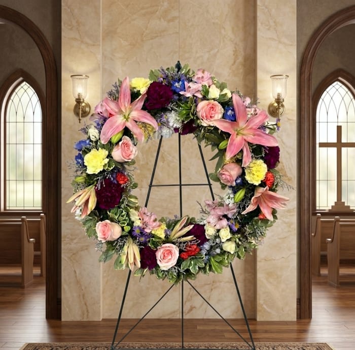 Warm Thoughts Standing Easel Wreath