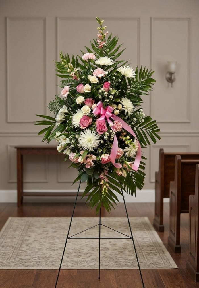 Standing Pink & White Easel Spray