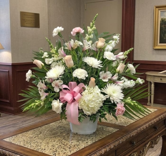 Majestic Pink and White Traditional Arrangement