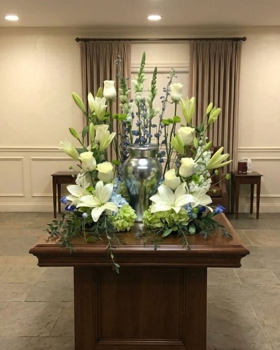 Half Circle Cremation Urn Arrangement
