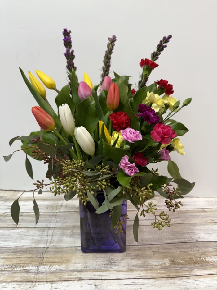 Tulip and Mini Carn Vase