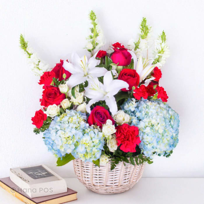 Patriotic Funeral Basket