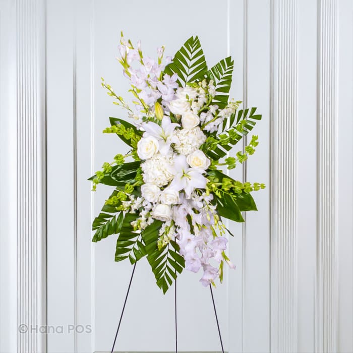 White & Green Standing Spray