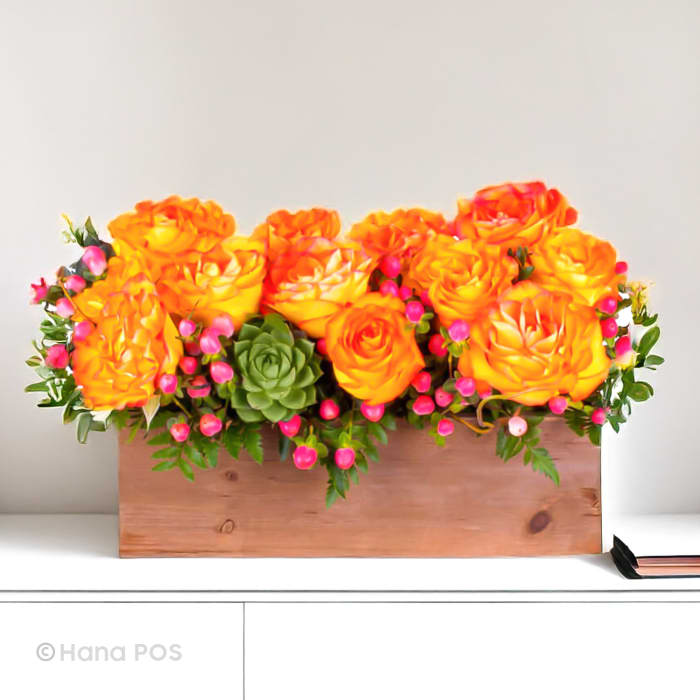 Rustic  Orange Rose Arrangment
