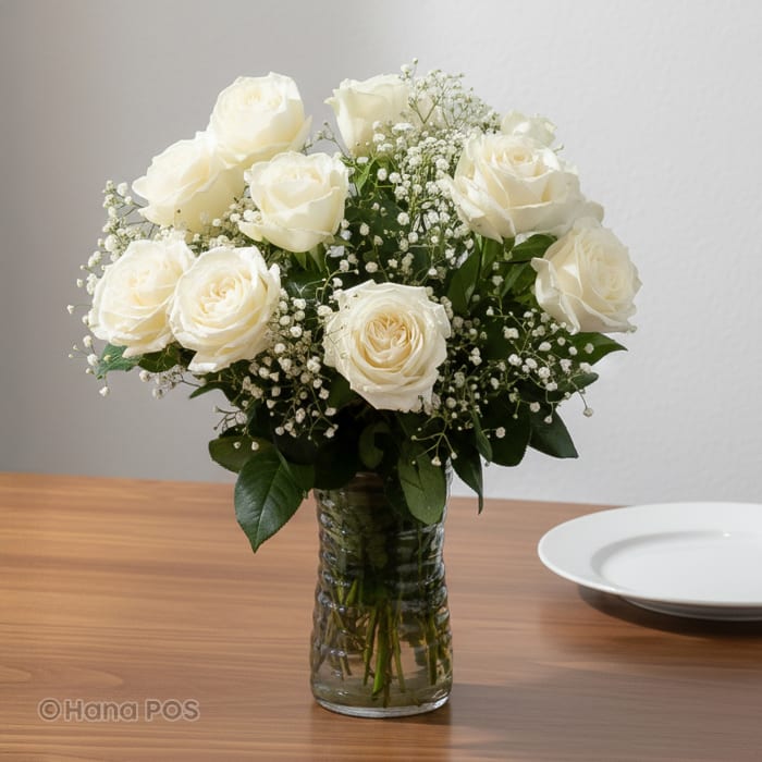 Dozen White Roses