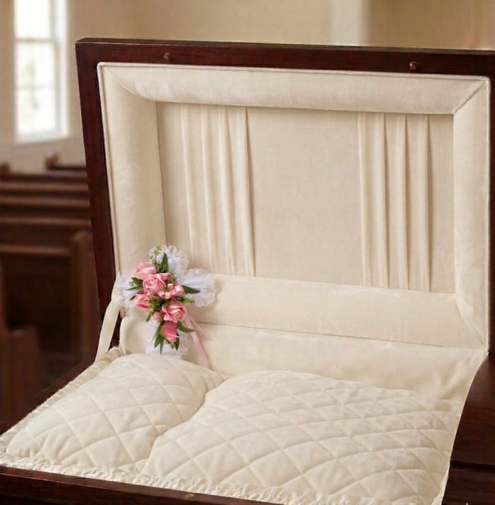 Pink Satin Cross Pillow