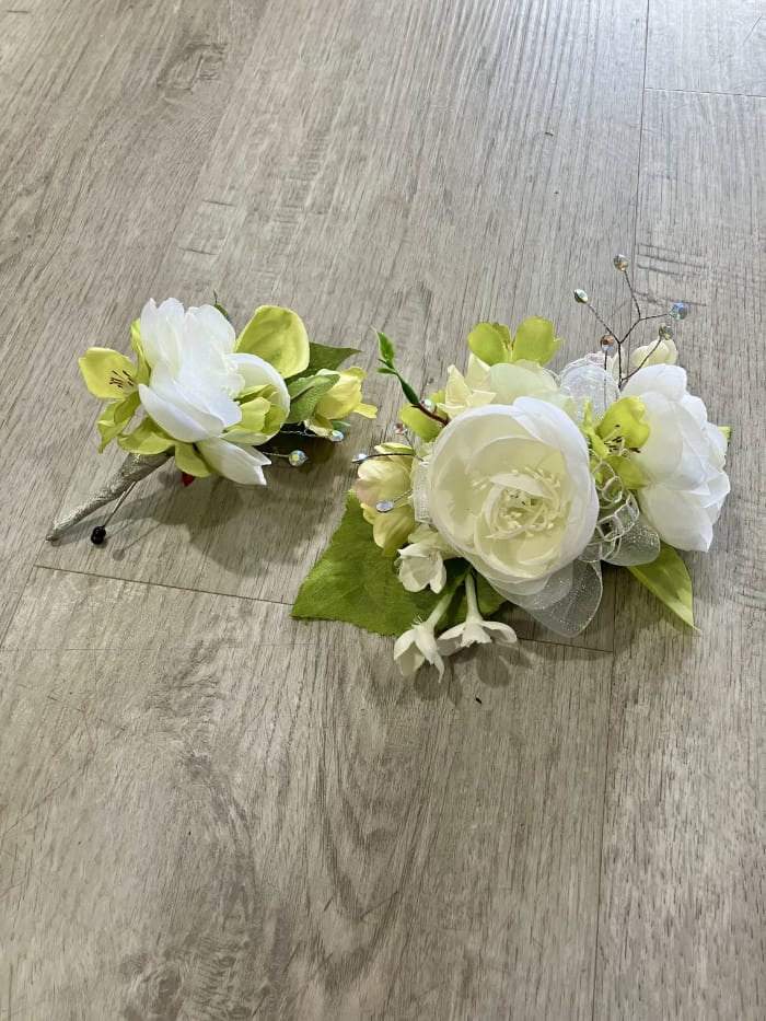 Ivory Garden Silk Prom Set