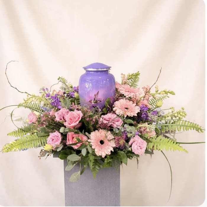 Precious Lavender and Pink Urn Surround