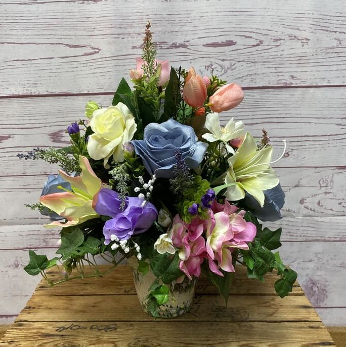Cottage Charm Silk (Artificial) Floral Arrangement