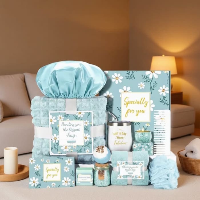 Luxury Blue Spa Gift Box for Women – Relaxation Gift Set