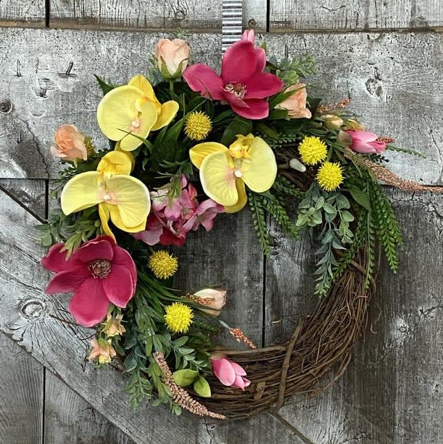 Orchid & Magenta Sunset Silk (Artificial) Wreath