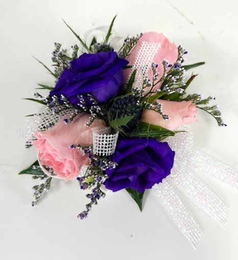 Lisianthus and Roses Corsage
