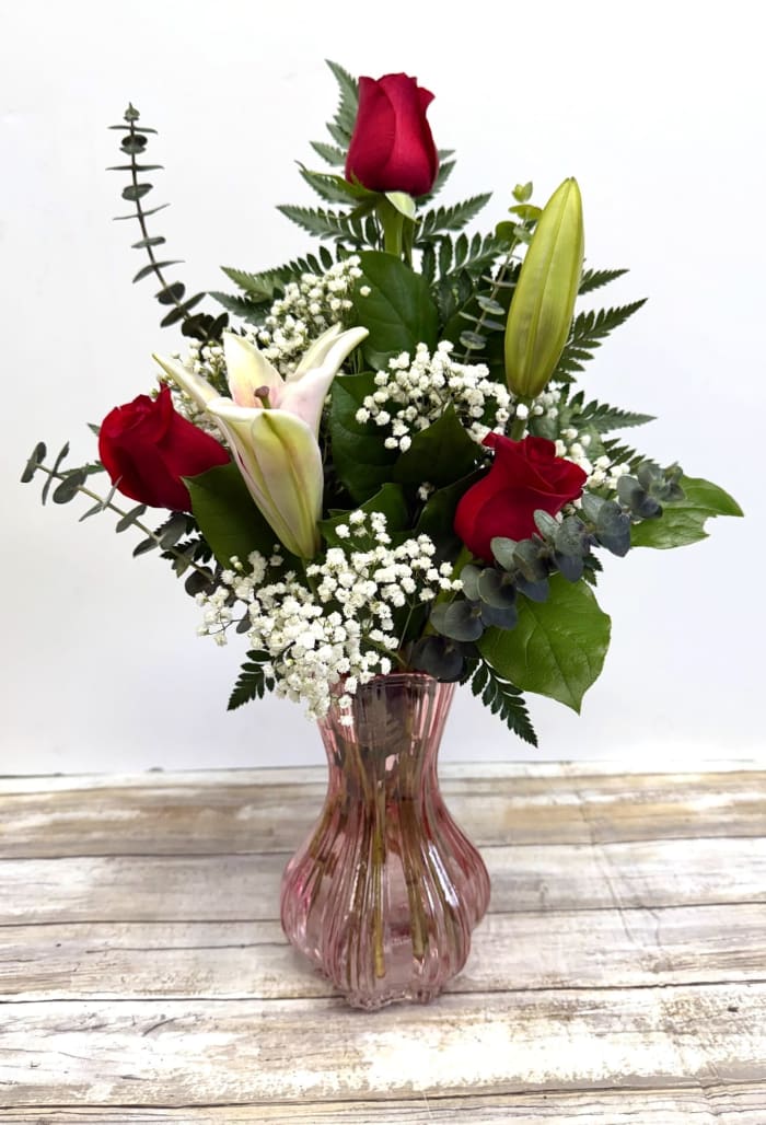 3 Rose and Lily Vase