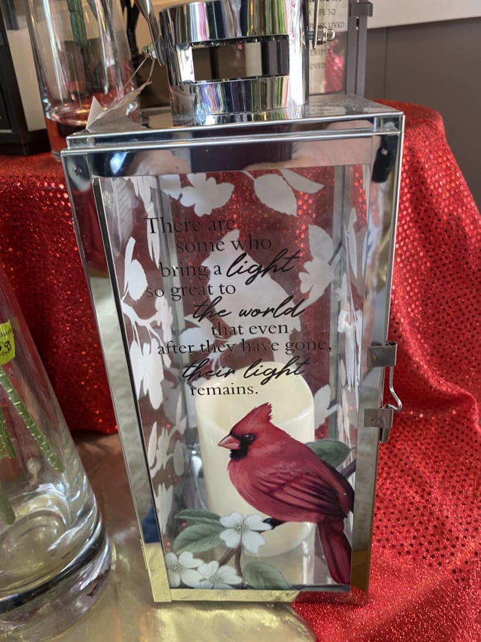 silver cardinal lantern