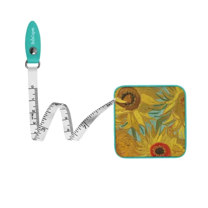 Van Gogh "Sunflowers" Compact Retractable Tape Measure – Dual-Sided, 60"/150cm