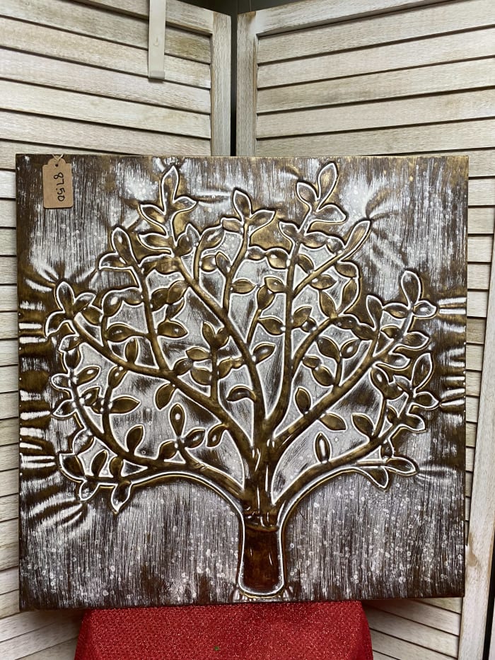 metal family tree print 24'' by 24''