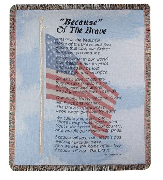 Because of the Brave Tapestry Throw