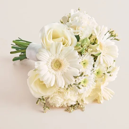 White Mixed Hand-tied bouquet