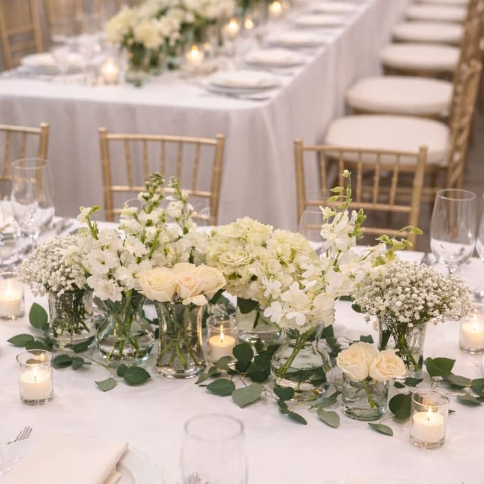 WCS-1 Set Imperial en rosas, hortensias, orquídeas dendrobium, baby breth y stock