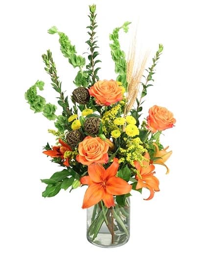 Vivid Sunset Vase of Flowers
